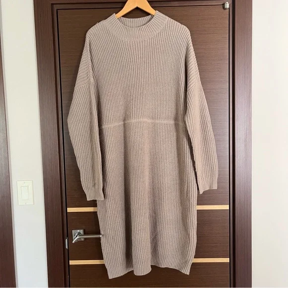 ASOS | Dresses | Asos Beige Thick Knitted Midi Sweater Dress | Poshmark